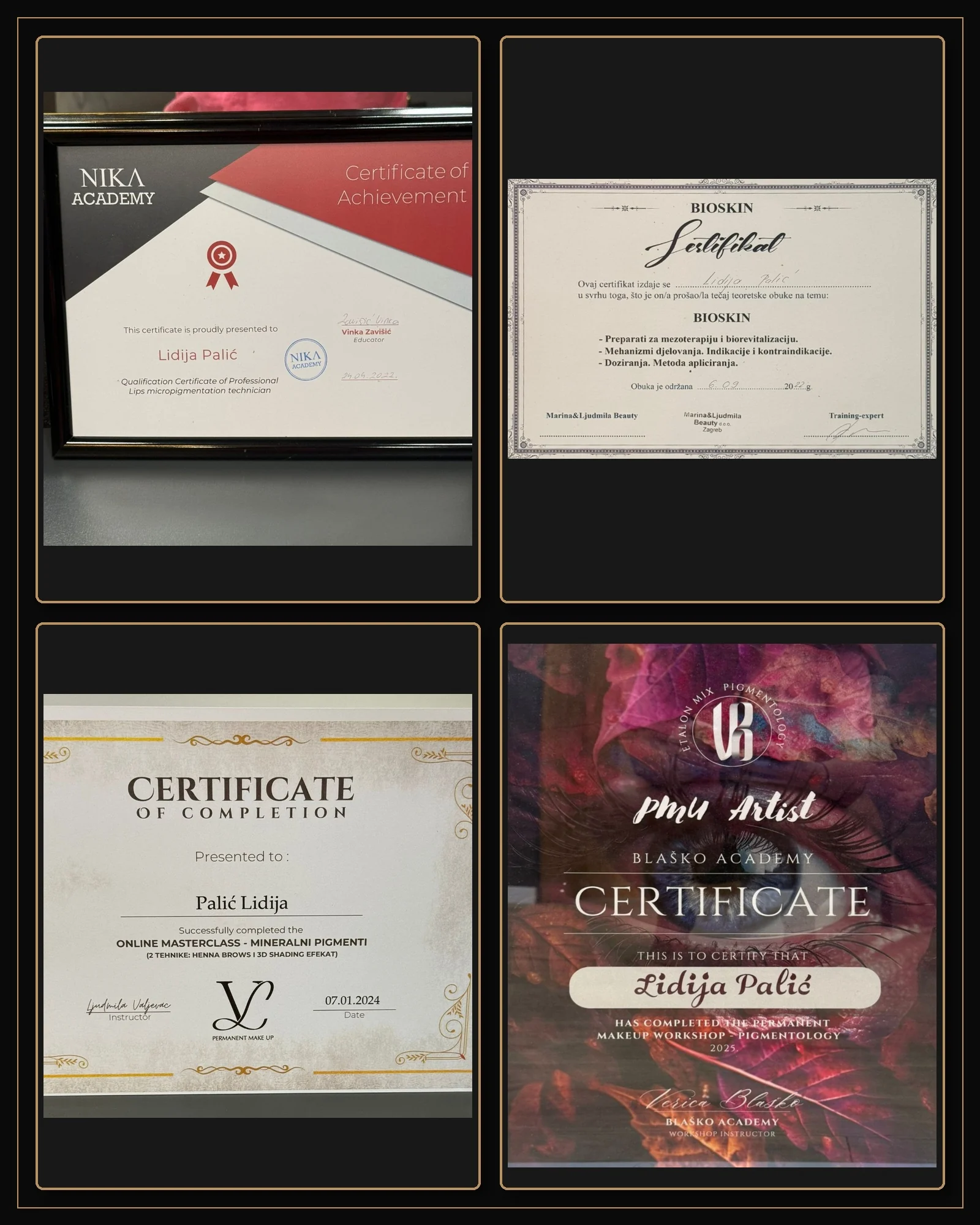 Studio Lydia – certifikati, priznanja i profesionalna postignuća